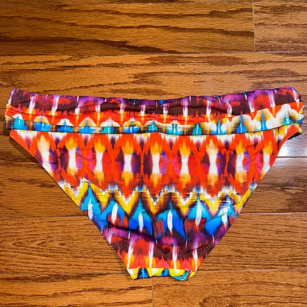 La Blanca Serengeti Ikat Banded Hipster Bikini Bottom Size 8